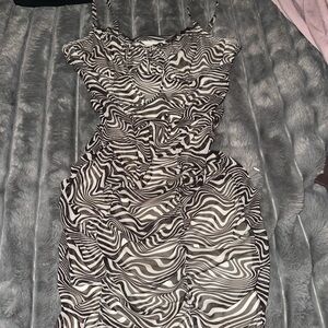 H&M Black and White Zebra Print Mini Dress